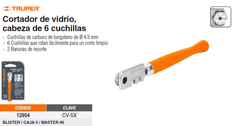 Corta Vidrio 5″ – 127 mm. 12954