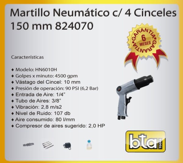 Martillo Neumático 4 Puntas 824070