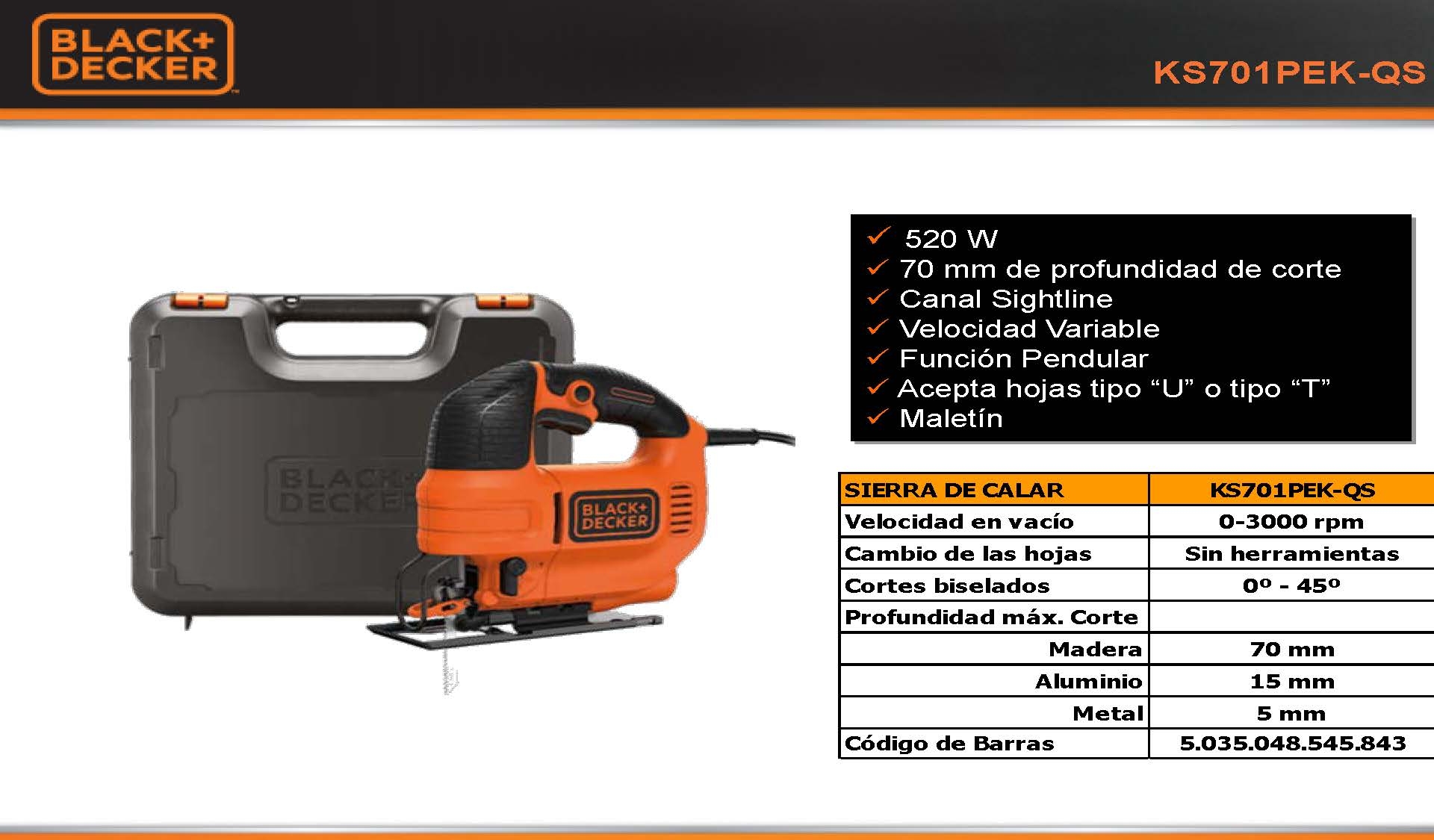 Caladora 550W. KS701PEK Con Maletín