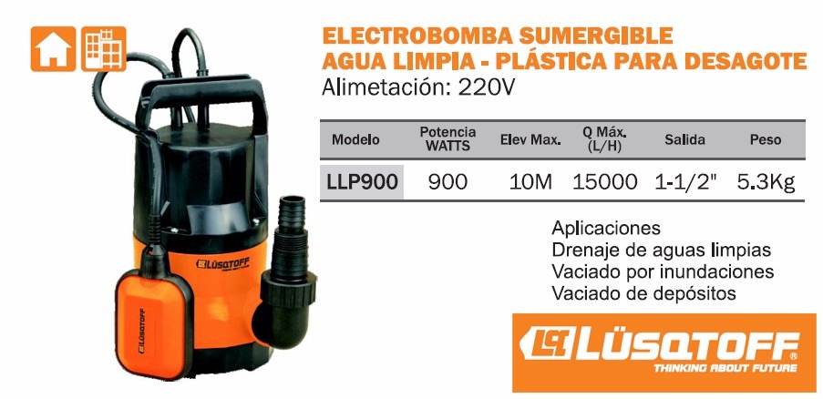 Bomba de Agua Sumergible LLP-900