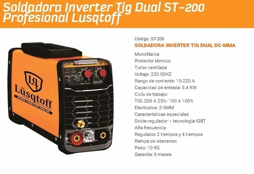 Soldador Inverter Tig Dual/MMA