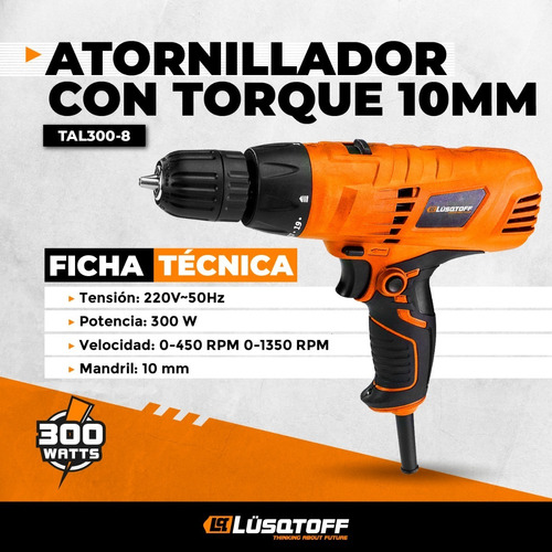 Taladro Atornillador 10mm 300W