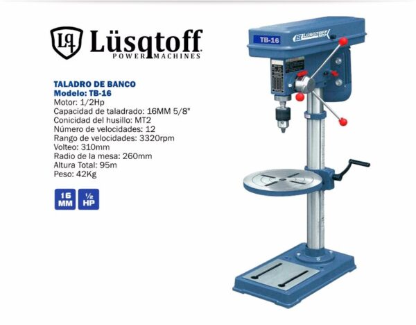 Taladro de Banco 1/2HP TB-16