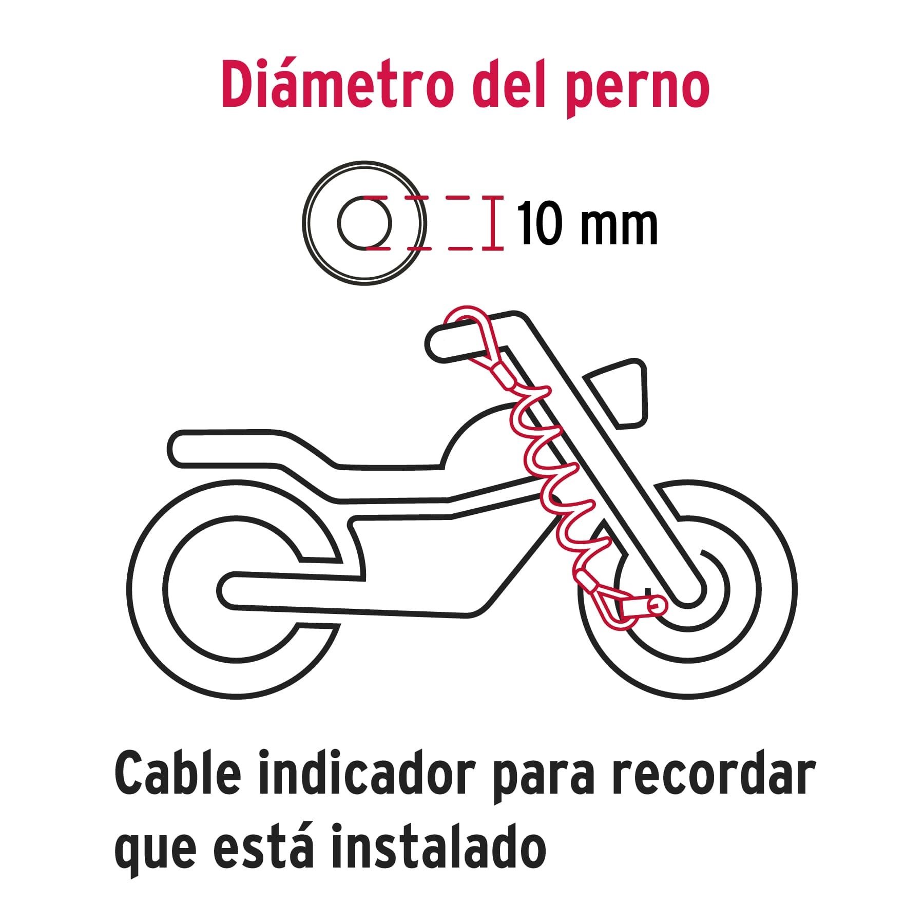Candado para Moto Perno de 10mm.
