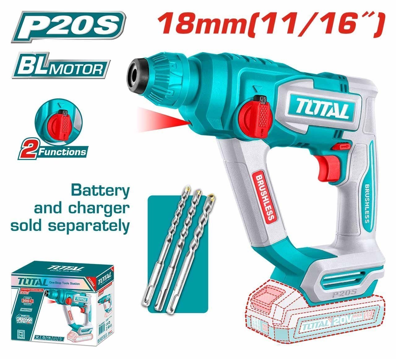 Roto Martillo SDS Plus 20V Sin Bat / Sin Carg