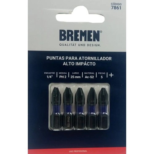 SET 5 Puntas PH 2 x 25 mm.