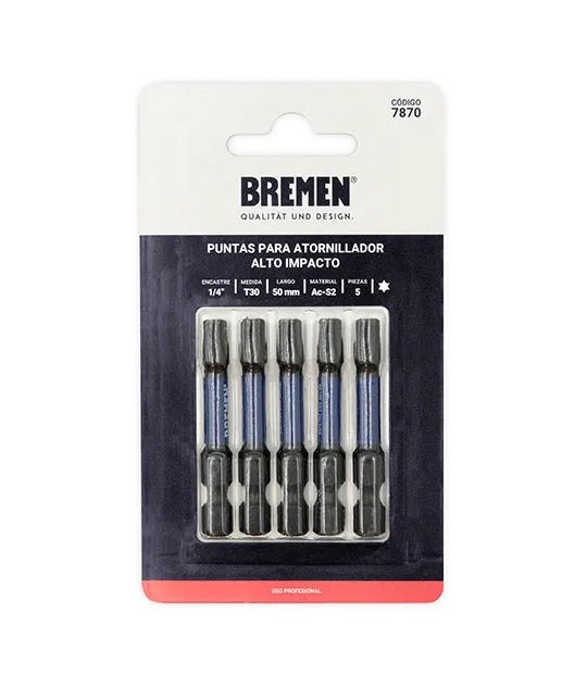 SET 5 Puntas TORX T-30 Alto Impacto