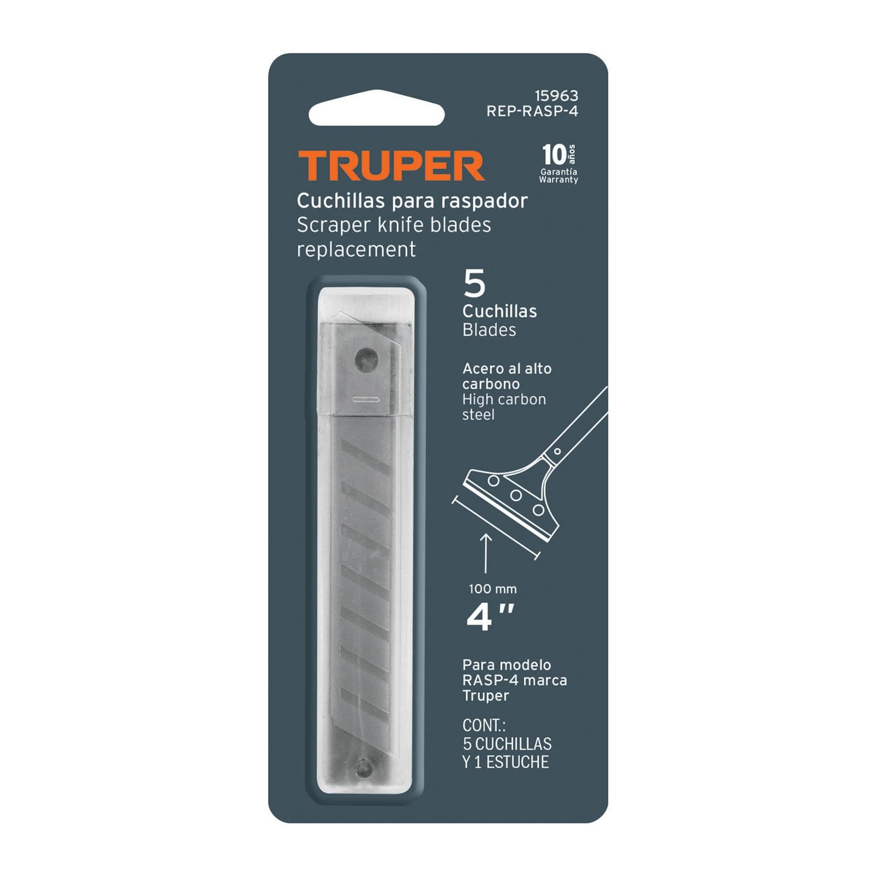 5 Repuestos Raspador Cuchilla de 100 mm. 15962